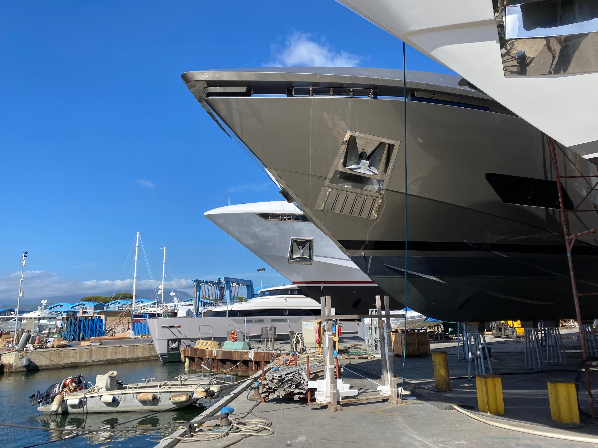Owner's representative attending a new-build yacht in Poland